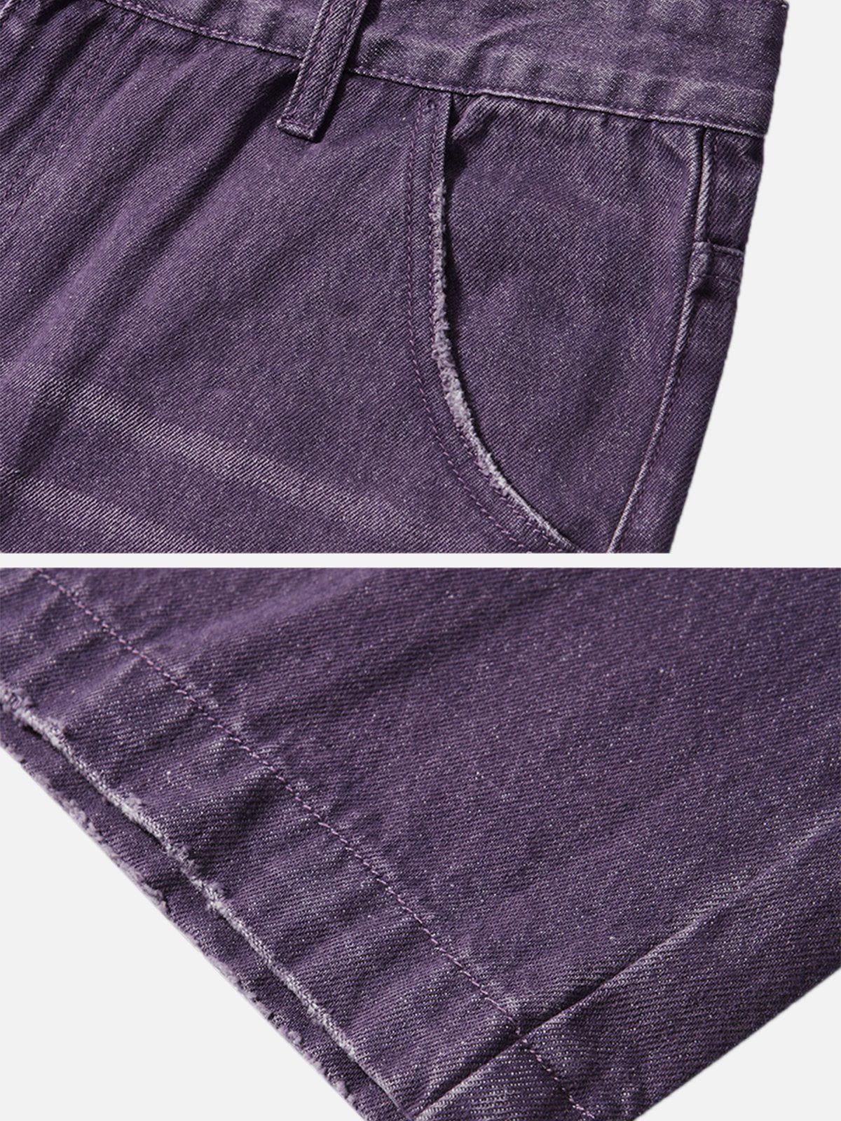 Wide-Leg Washed Jeans