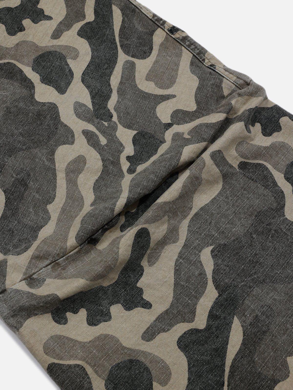 Wrinkle Camouflage Loose Jeans