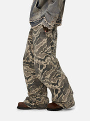 Wrinkle Camouflage Loose Jeans