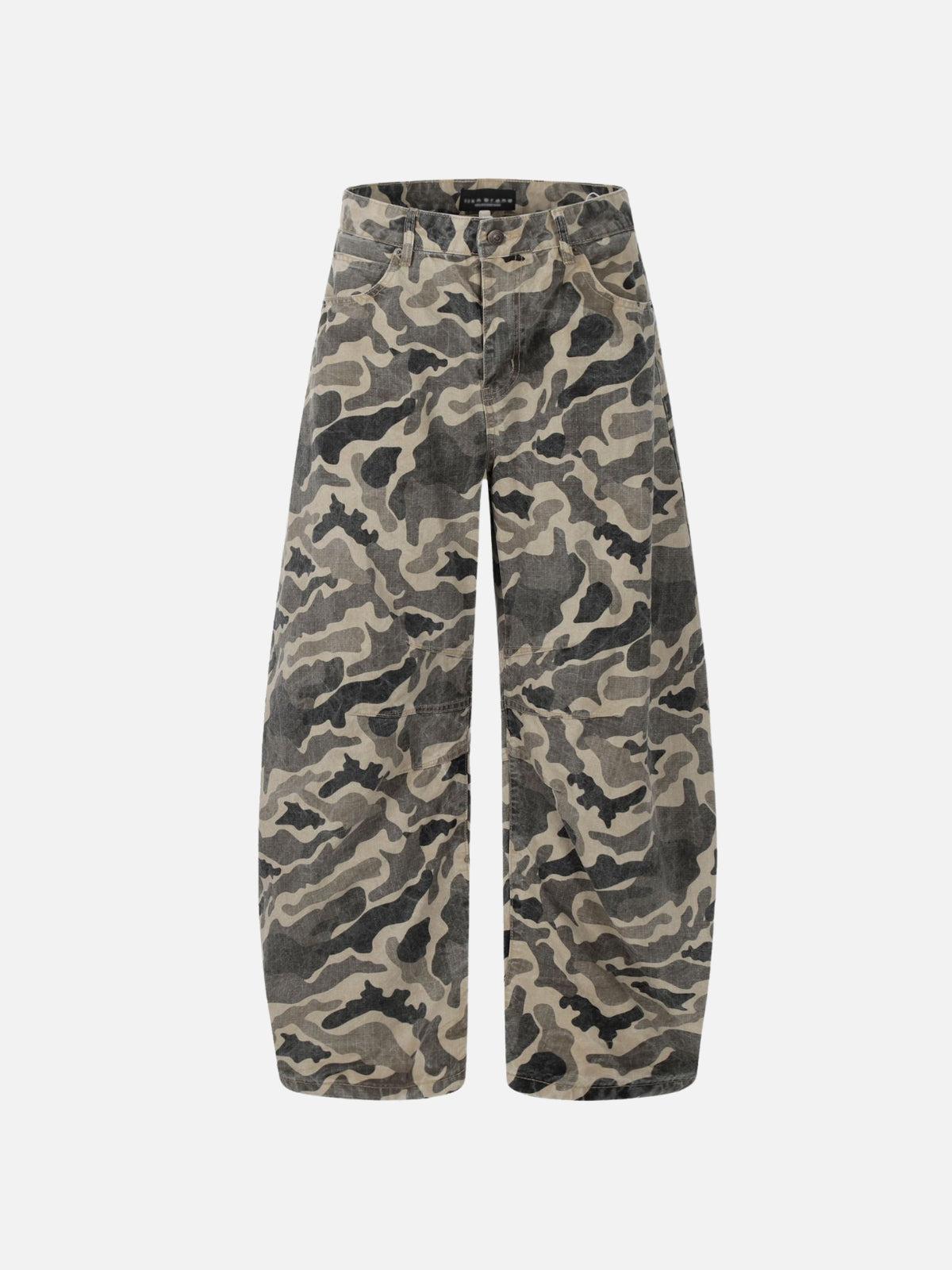 Wrinkle Camouflage Loose Jeans