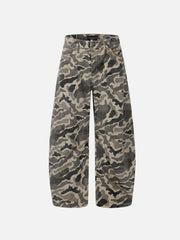 Wrinkle Camouflage Loose Jeans