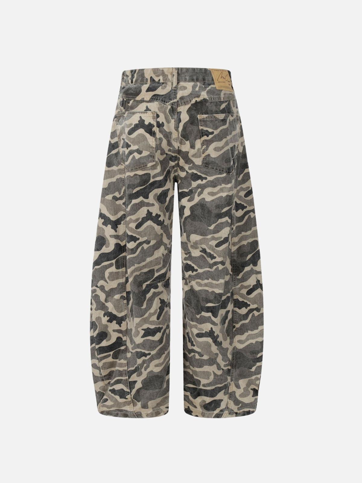 Wrinkle Camouflage Loose Jeans