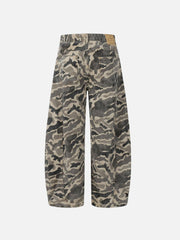 Wrinkle Camouflage Loose Jeans