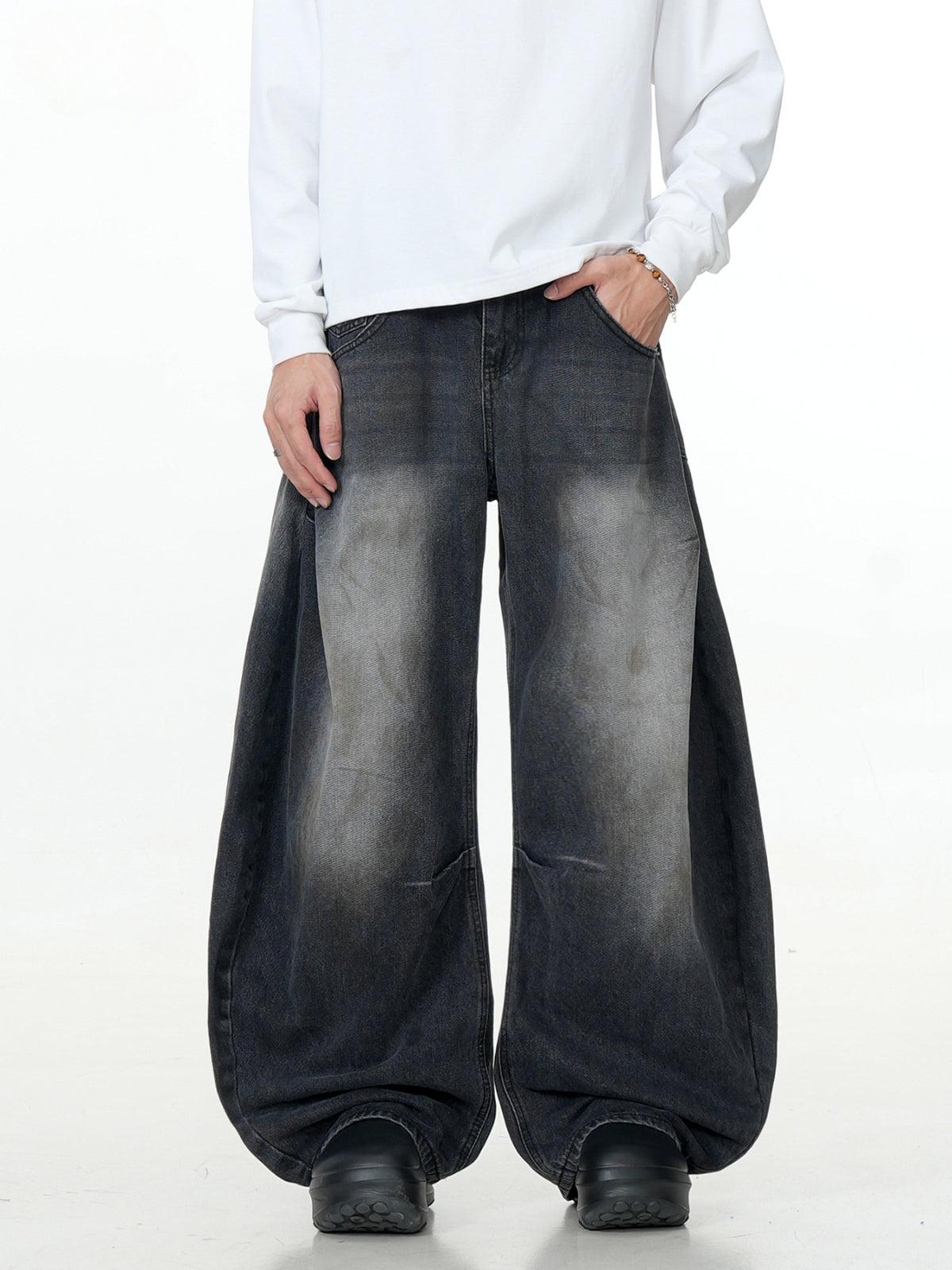 Wrinkle Loose Barrel Jeans