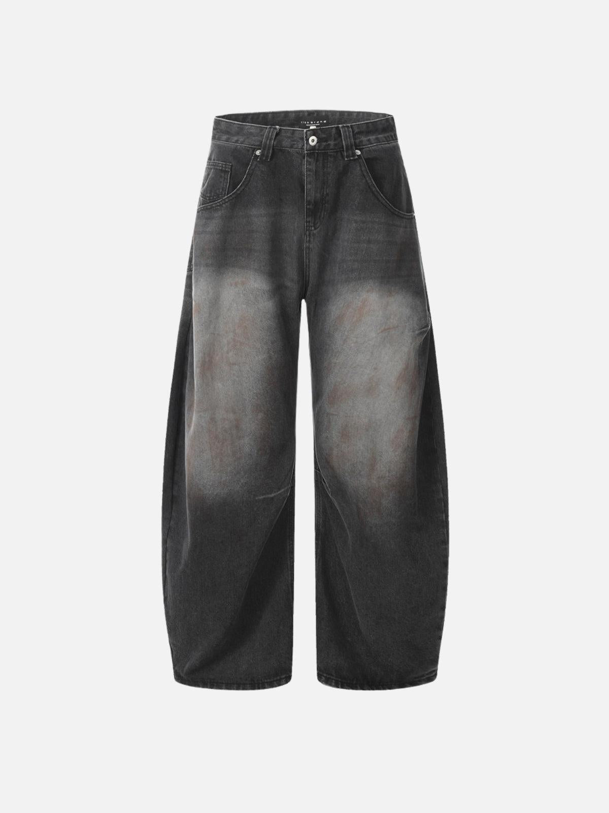 Wrinkle Loose Barrel Jeans