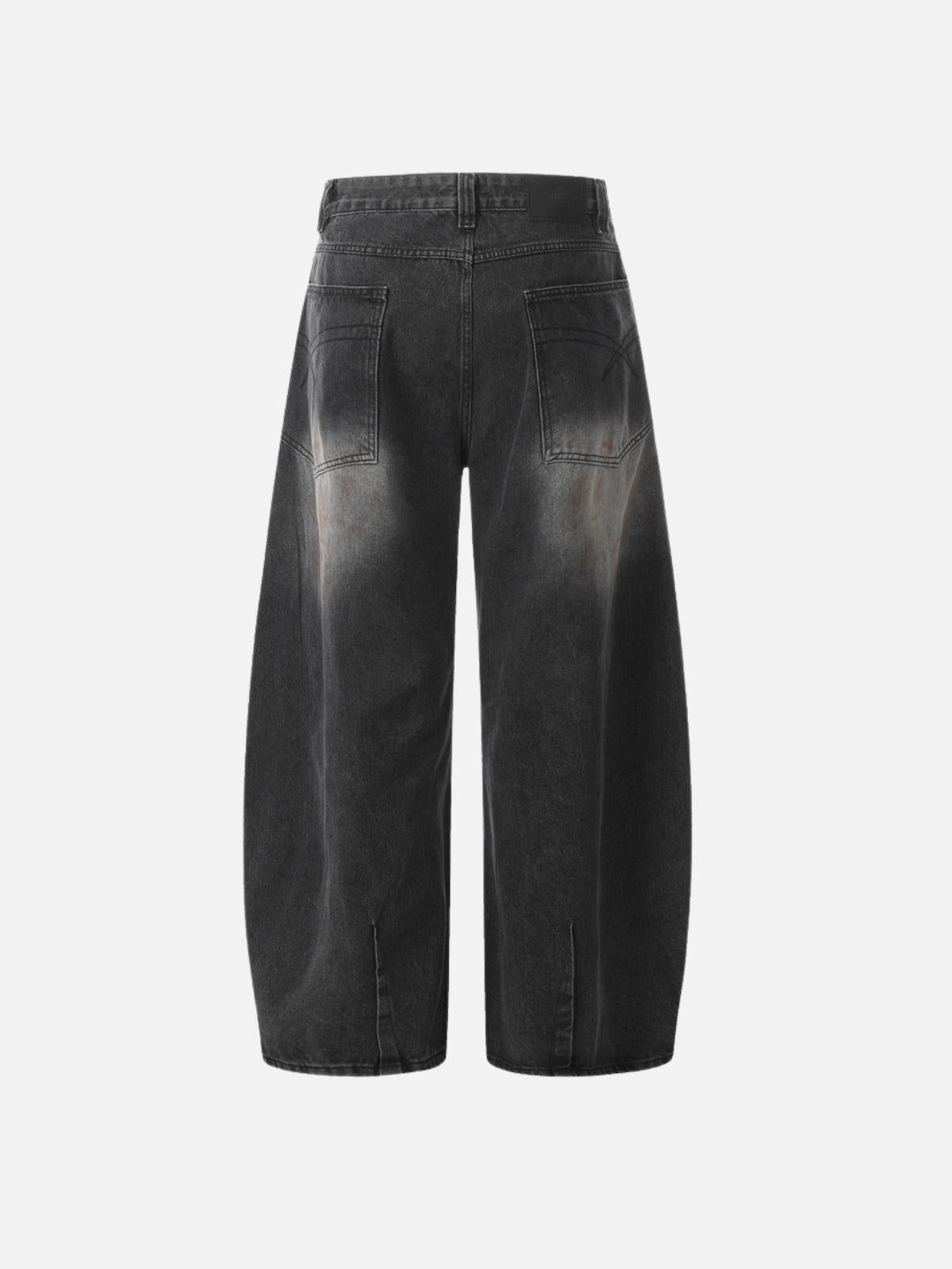 Wrinkle Loose Barrel Jeans