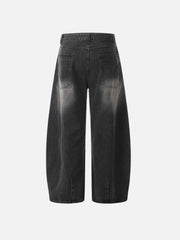 Wrinkle Loose Barrel Jeans