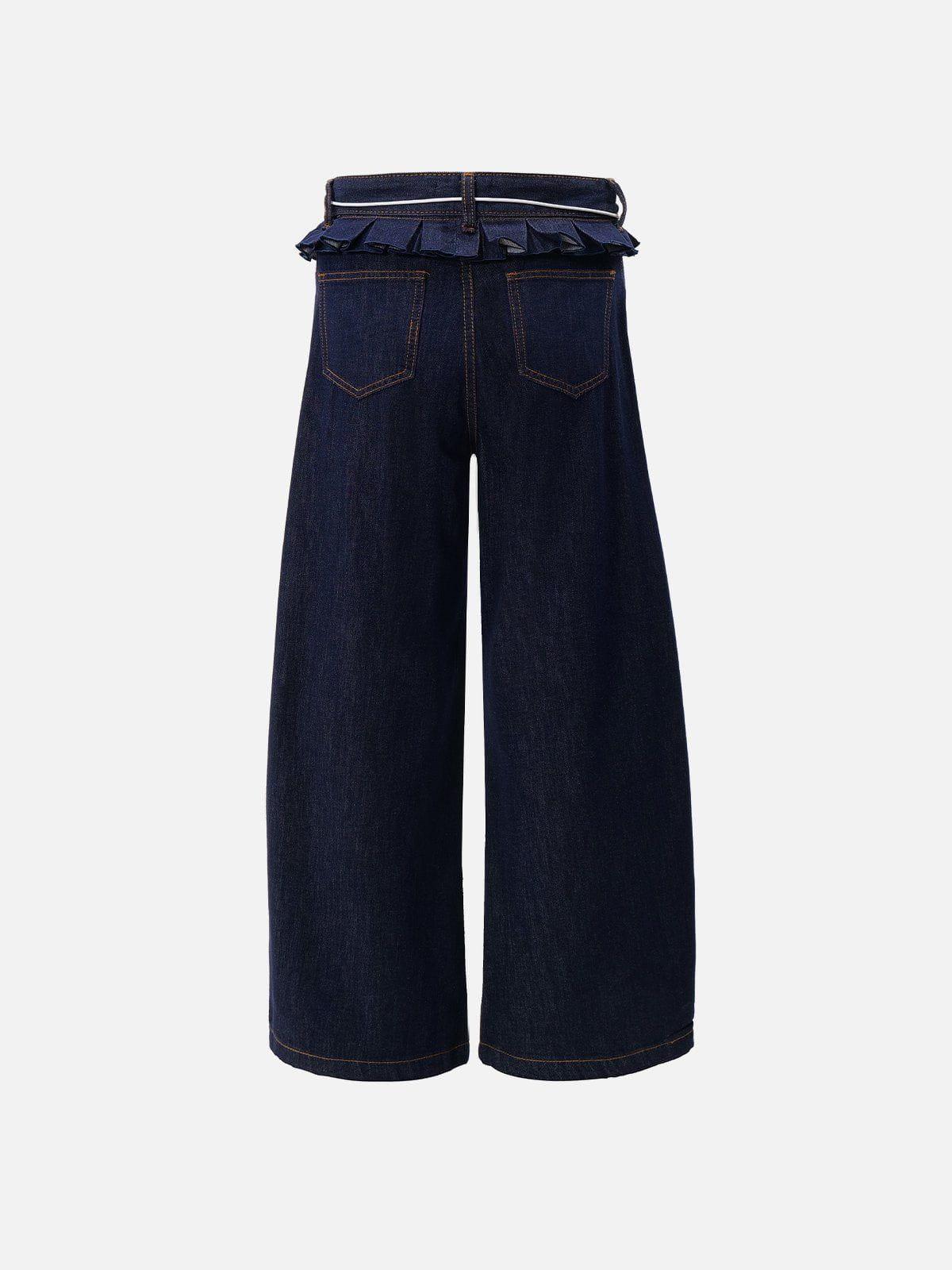 Wrinkle Waist Barrel Jeans