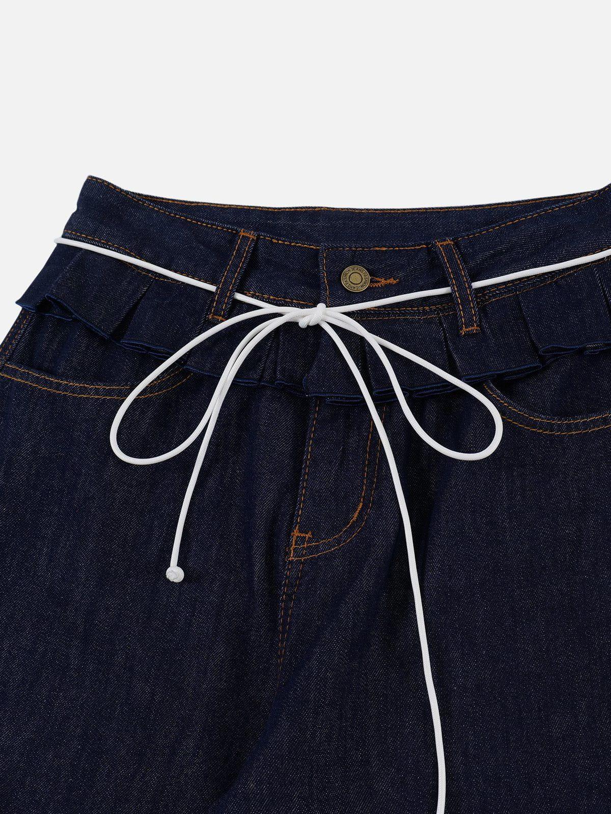Wrinkle Waist Barrel Jeans