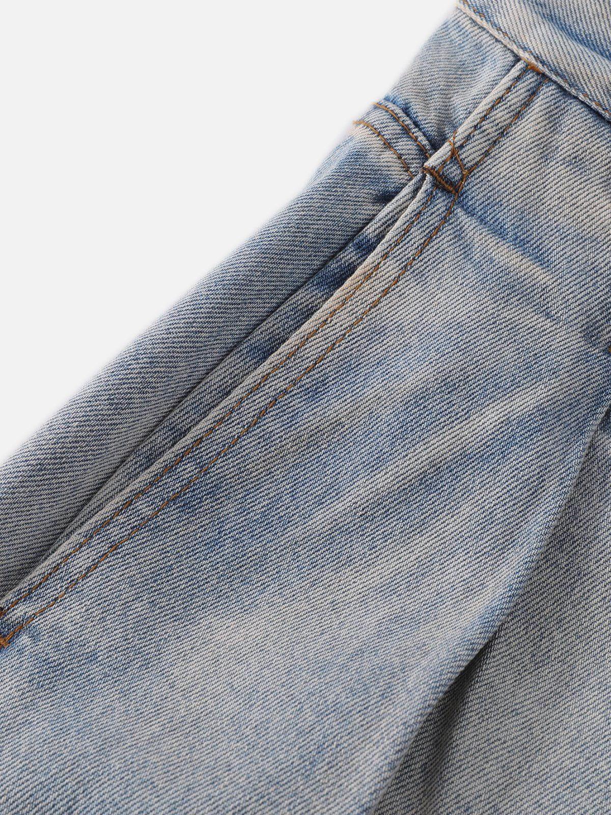 Wrinkle Washed Loose Jeans