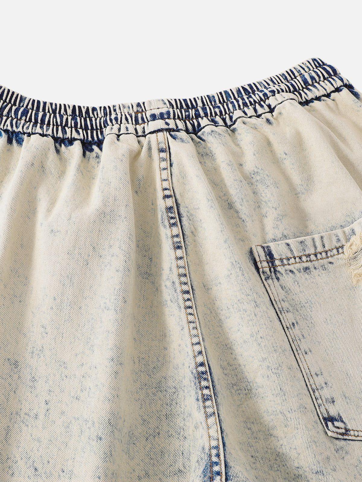 Yellow Mud Washed Loose Jeans