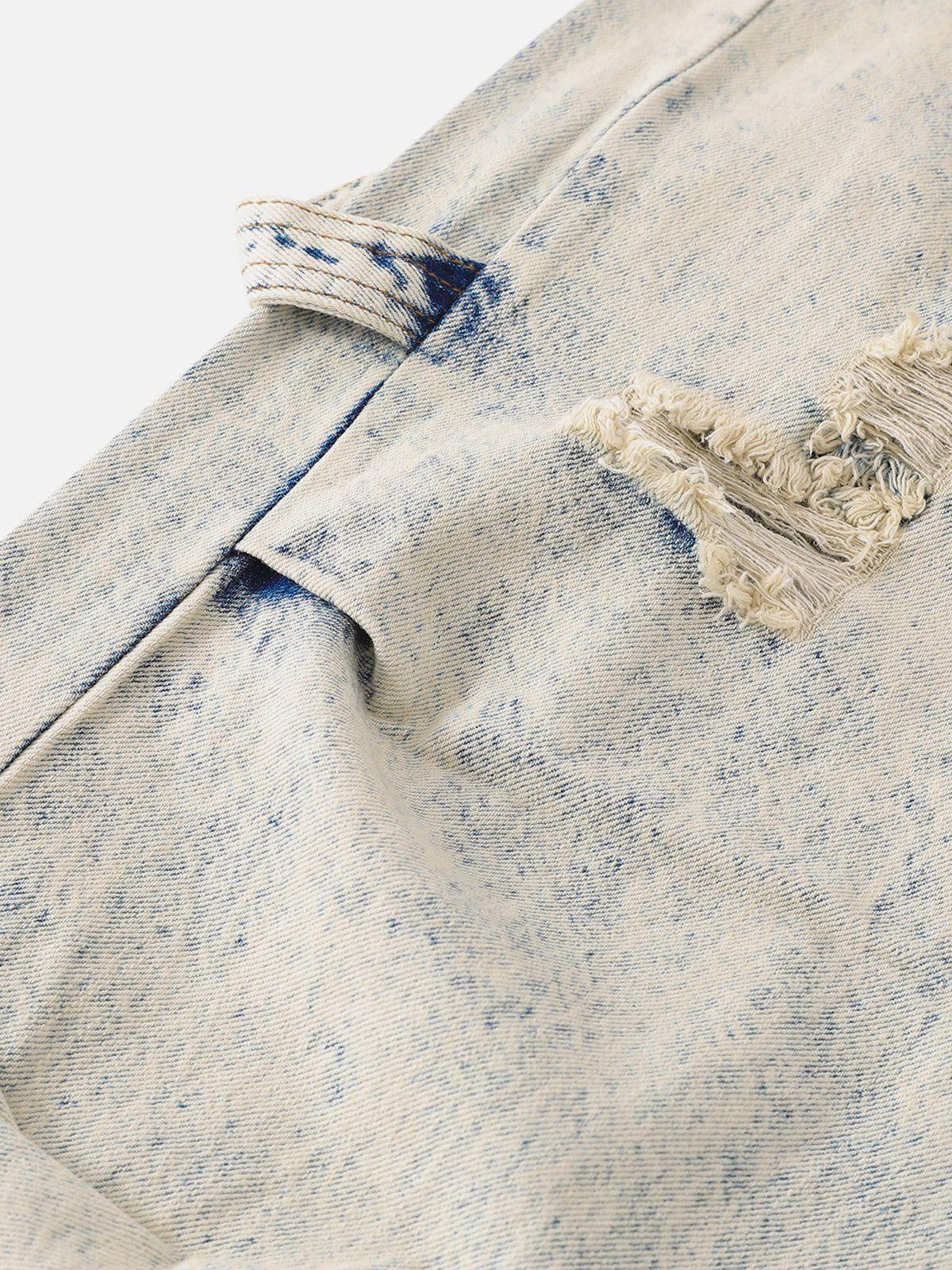 Yellow Mud Washed Loose Jeans