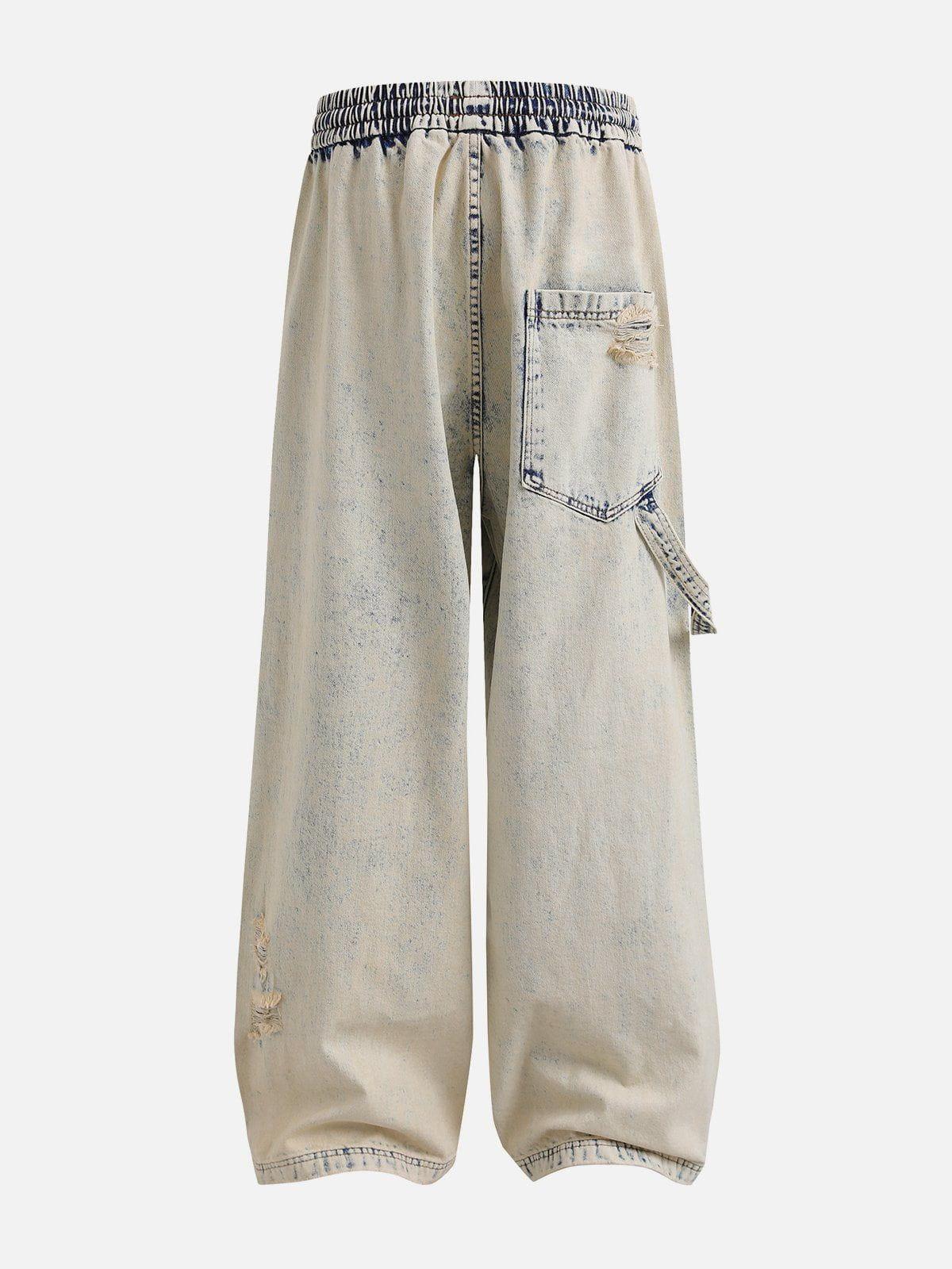 Yellow Mud Washed Loose Jeans