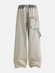 Yellow Mud Washed Loose Jeans
