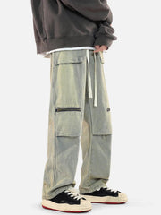 Zip Pocket Drawstring Jeans